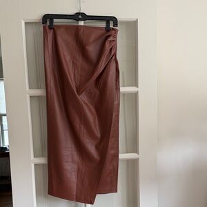 JASON WU GORGEOUS VEGAN BUTTER LEATHER LONG MAXI SKIRT